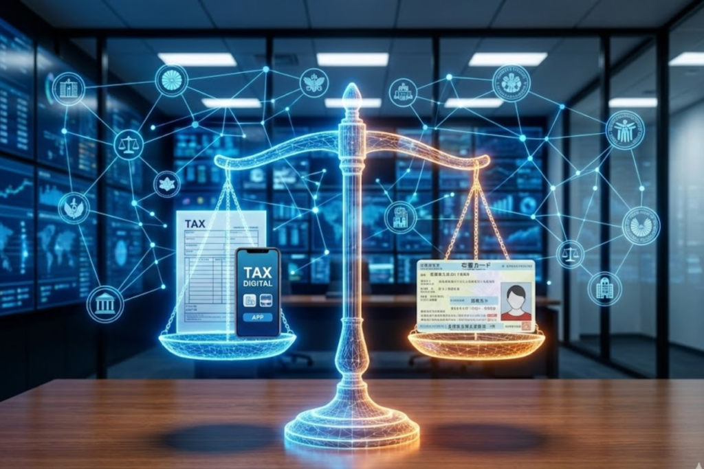 外国人の税金社会保険料未納による在留資格取消リスクの概念図